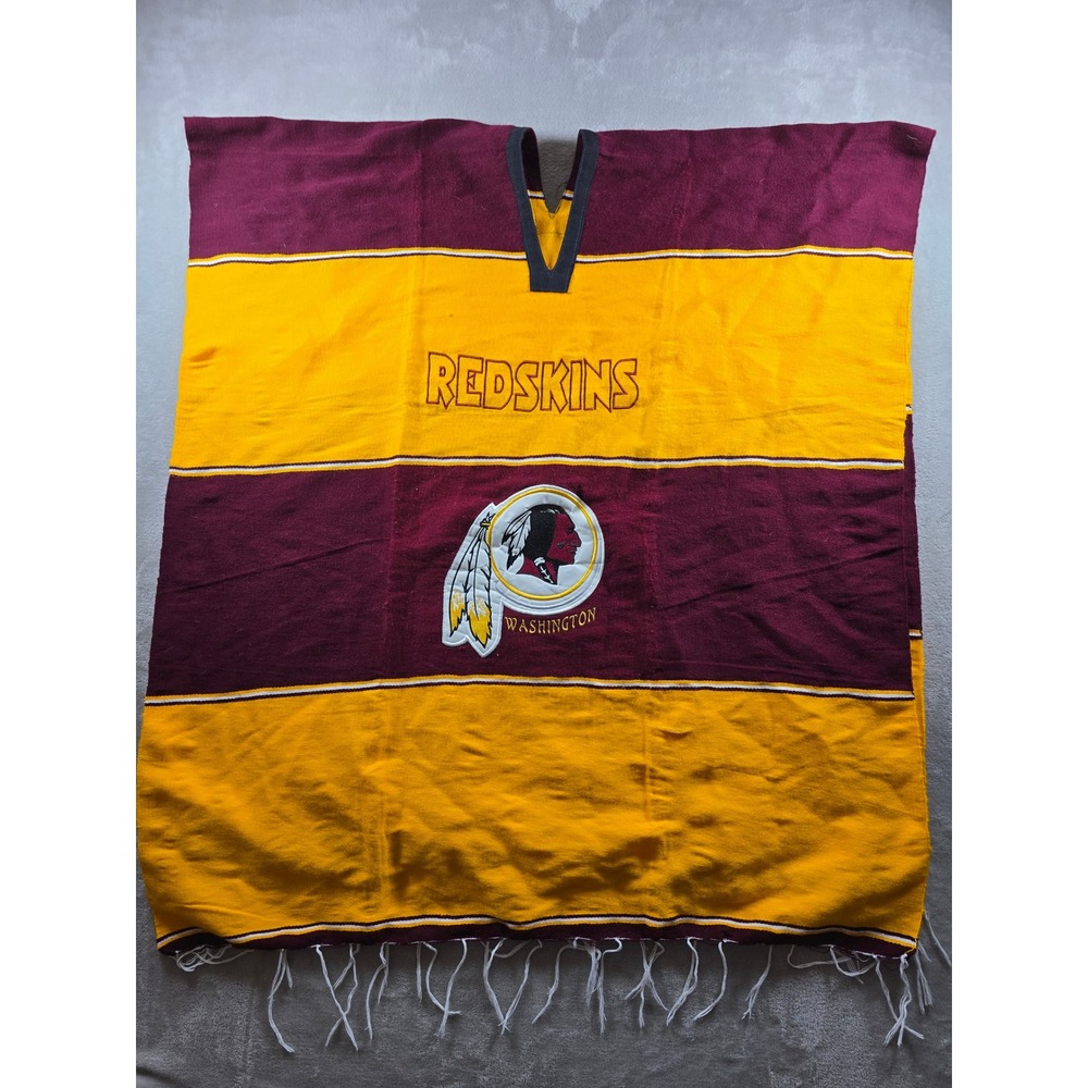 Washington Redskins Poncho‎ Adult One Size Football Striped Red Yellow